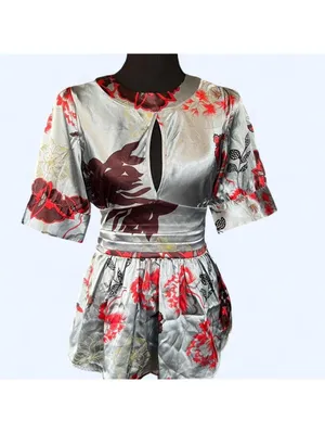 Vintage Y2K BCBGMAXAZRIA Floral Kimono Top size small thumbnail 2