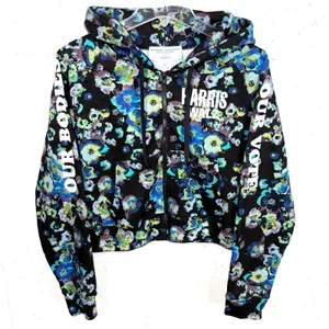 Ulla Johnson x Designers for Democracy Cotton Full Zip Hoodie Blue Floral Medium thumbnail 1