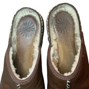 UGG Australia Kohala Leather Clogs Mules Brown Shearling Lined 8 Gorpcore‎ Boho thumbnail 5