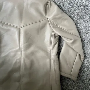 NWT the label tan leather jacket with fit lining thumbnail 10