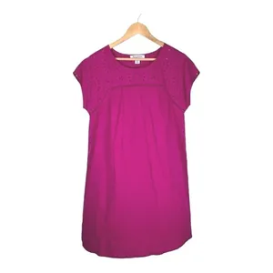 Tommy Bahama‎ Eyelet Shift Dress Womens Small Pink Linen Blend Cap Sleeve Mini thumbnail 4
