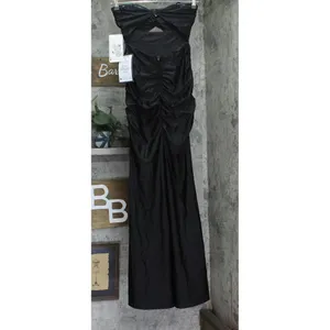 Emerald Sundae Juniors Strapless Twist-Front Cutout Gown Black M thumbnail 2