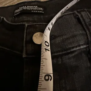 Zara premium denim button fly raw angled hem zipper size 6 thumbnail 6