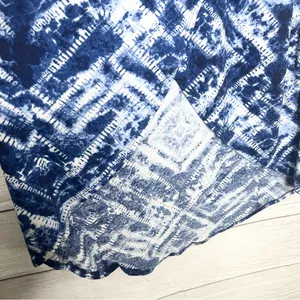 Just Be Blue & White Tie Dye Strapless High Low Maxi Dress Size Medium thumbnail 3