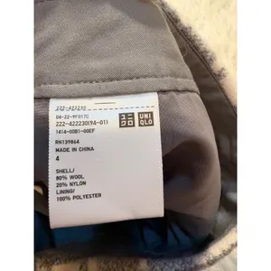 Uniqlo Womens Sz 4 Plaid Mini Skirt in Gray and Cream Fully Lined Pockets Zipper thumbnail 8