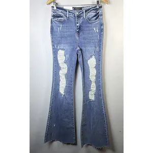 Judy Blue 5 27 High Rise distressed Flare Jeans slimming bohemian western NWT thumbnail 5