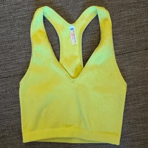 Free People Yellow Ribbed Sports Bra/Tank thumbnail 1
