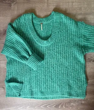 Free People Turquoise Oversized Sweater thumbnail 2
