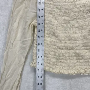 Reformation long sleeve‎ Smocked crop top Womens Small Y2K boho - flaw thumbnail 3