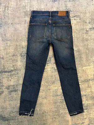 Madewell Blue Distressed Button Fly 10" High Rise Skinny Jeans Women's 25" thumbnail 2