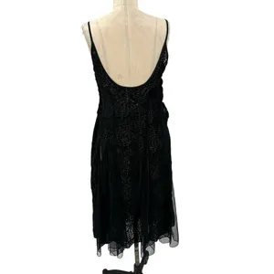 Free People Intimately Black‎ Burnout Velvet Slip Dress Size XS thumbnail 6