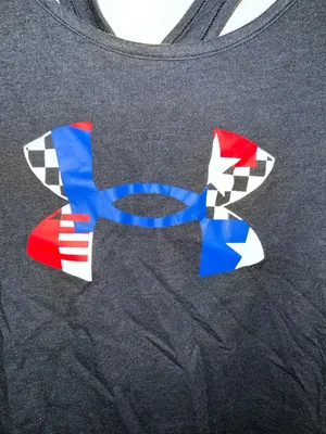 Under Armour Loose Black Racerback Tank with Multicolor USA Logo thumbnail 3