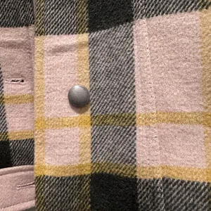 Urban Outfitters Green Yellow Cream Plaid Sherpa Collar Trucker Jacket‎ Sz Small thumbnail 9