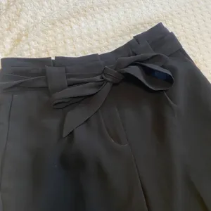 Black Taper Trousers With Tie Waist thumbnail 4