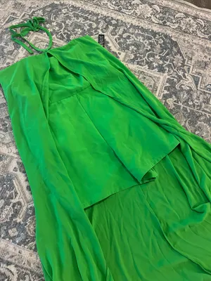 Short romper Green Halter High-Low Skirt thumbnail 2