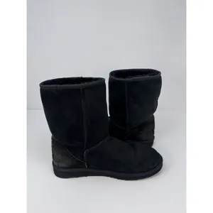 UGG Australia Womens Boots Black Suede Classic Short Fleece Pull On Winter US 9 thumbnail 5