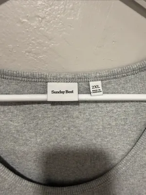 NWT Aritzia Sunday Best Light Gray Ribbed Scoop Neck Tank thumbnail 7