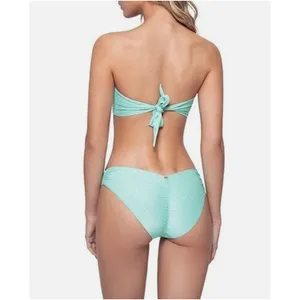 PQ Swim Color Block Bikini Top Divine Shimmer Bandeau Beach Multi Size Small thumbnail 2