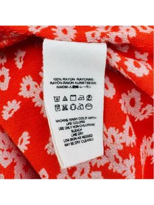 Free People Floral Mini Baby Doll Dress, Size M, Orange and White thumbnail 5