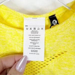 NWT AYBL Motion Cut Out Workout‎ Top Women's Size XS Yellow Gym Girl thumbnail 7