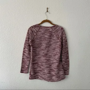 Old Navy Red Heather Sweater Burgundy Lightweight Small Cotton blend Layer Top thumbnail 2