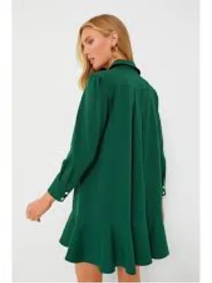 Tuckernuck Hunter Green Crepe Callahan Shirt Dress – XL thumbnail 6