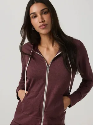 Vuori Woman’s Halo Performance Hoodie 2.0 in Fig Heather thumbnail 1