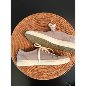 ECCO Soft Womens Leather‎ Lace Up Sneakers gray Taupe Low Top Shoes thumbnail 7