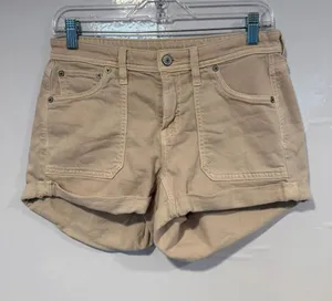 American Eagle Easie Shortie Casual Cotton Blend Shorts in Beige‎ thumbnail 1