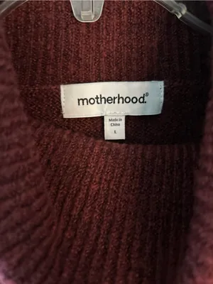 Motherhood Burgundy Turtleneck Longline Sweater Dress large thumbnail 3