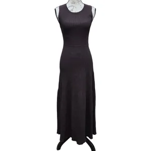 Z SUPPLY NWT Elba Midi Dress Brown Ribbed Knit Sleeveless Crew Neck Small thumbnail 2