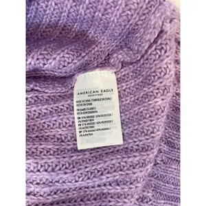 NWOT American Eagle Sweater Purple Cream Colorblock Crew Neck Pullover Size S thumbnail 5