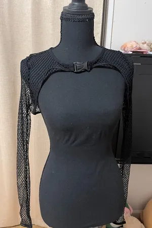 Black mesh long sleeve thumbnail 1