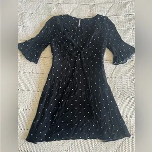 Free people all yours polka‎ dot black dress 2 thumbnail 2