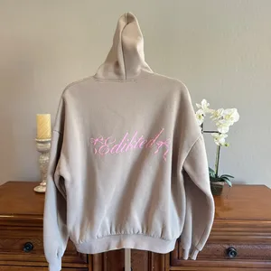 Edikted Sasha Bow Detail Hoodie & Sweatpants Set Beige Pink S thumbnail 8