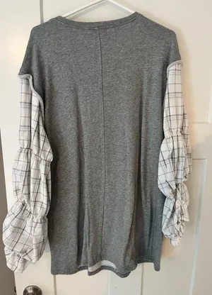 Sweatshirt Dress with Puff Sleeves thumbnail 3