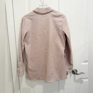 THEORY‎ Linen Blend Belted Shirt Jacket in Light Pink thumbnail 5