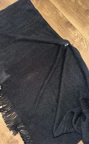 Womens Black Jack & Missy Embrace Knit Wrap Top Poncho Fringe Acrylic One Size thumbnail 2