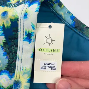 Offline by Aerie | 3D Floral Goals Stretch Medium Support Bikini Top NWT Size L thumbnail 3