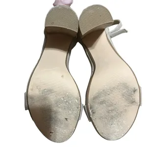 Steve Madden Ankle Buckle Block Heel Cream Sandals Size 6 thumbnail 5