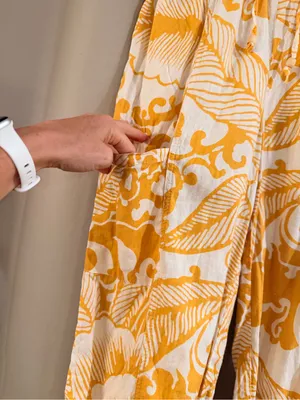 Haute Hippie Yellow & White Printed Relaxed Capris thumbnail 2