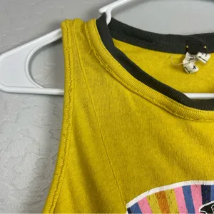 ⭐️Free People we the free west coast yellow swing graphic tank top size small thumbnail 11