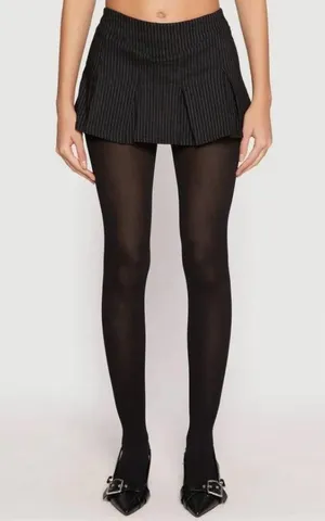 NWT Women’s Almost Famous Black Striped Mini Skort thumbnail 4