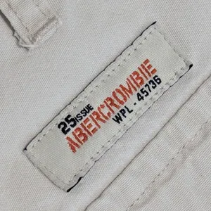 Vintage Abercrombie and Fitch Wide Leg Khaki Pants Twill Patch Pocket Low Rise thumbnail 4