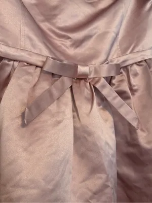 NWT Cider Bowknot Ruffle Bandeau Blush Pink Wedding Guest Satin Midi Dress Sz XL thumbnail 5
