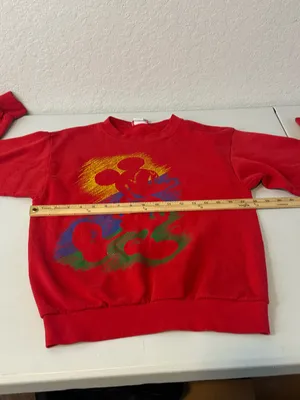 Vintage 90s USA Disney Designs Red Sweatshirt Mickey Mouse Cotton Blend Size S/M thumbnail 5