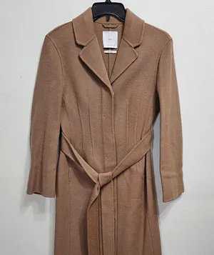 Mango Wool coat with handmade belt Medium Brown Women's Size XS 57006721 thumbnail 5