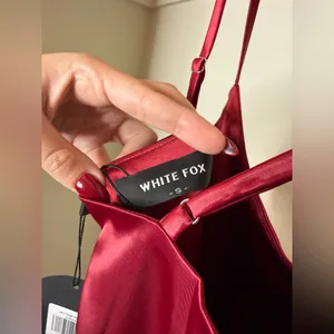 White Fox Boutique Burgundy Satin Chemise thumbnail 5
