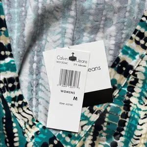 Calvin Klein Jeans Striped Midi Dress - Black, Green, White thumbnail 3