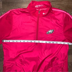 Nike Golf 1/4 Zip NFL Philadelphia Eagles Women’s Size Medium Pink/White/Green thumbnail 2